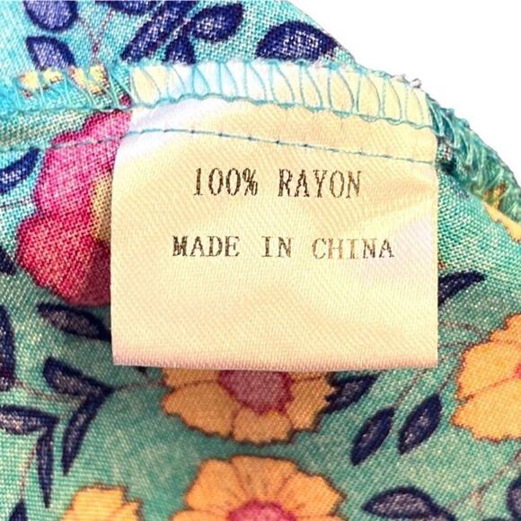 Zesica Women's XS Boho Floral V-Neck Wrap Dress Short Blue Summer Casual Flowy - Picture 13 of 13